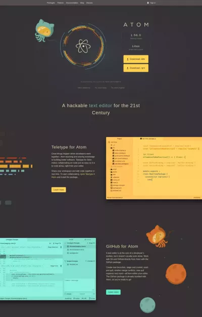 Atom io Web Design screenshot