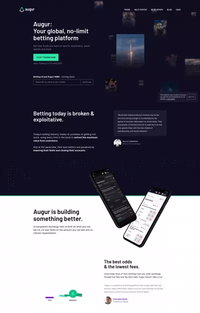 Augur net Website Design creenshot